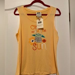 Star Wars Slumber Yoda Munki Munki Women's Peach Sleeveless  Sleepwear Tank M